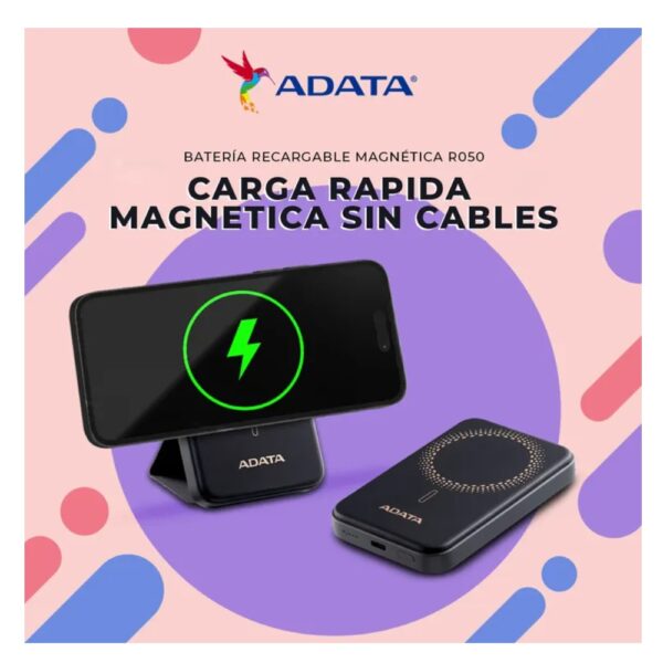 Batería Recargable Magnética ADATA R050 5.000 mAh Negro - Imagen 6